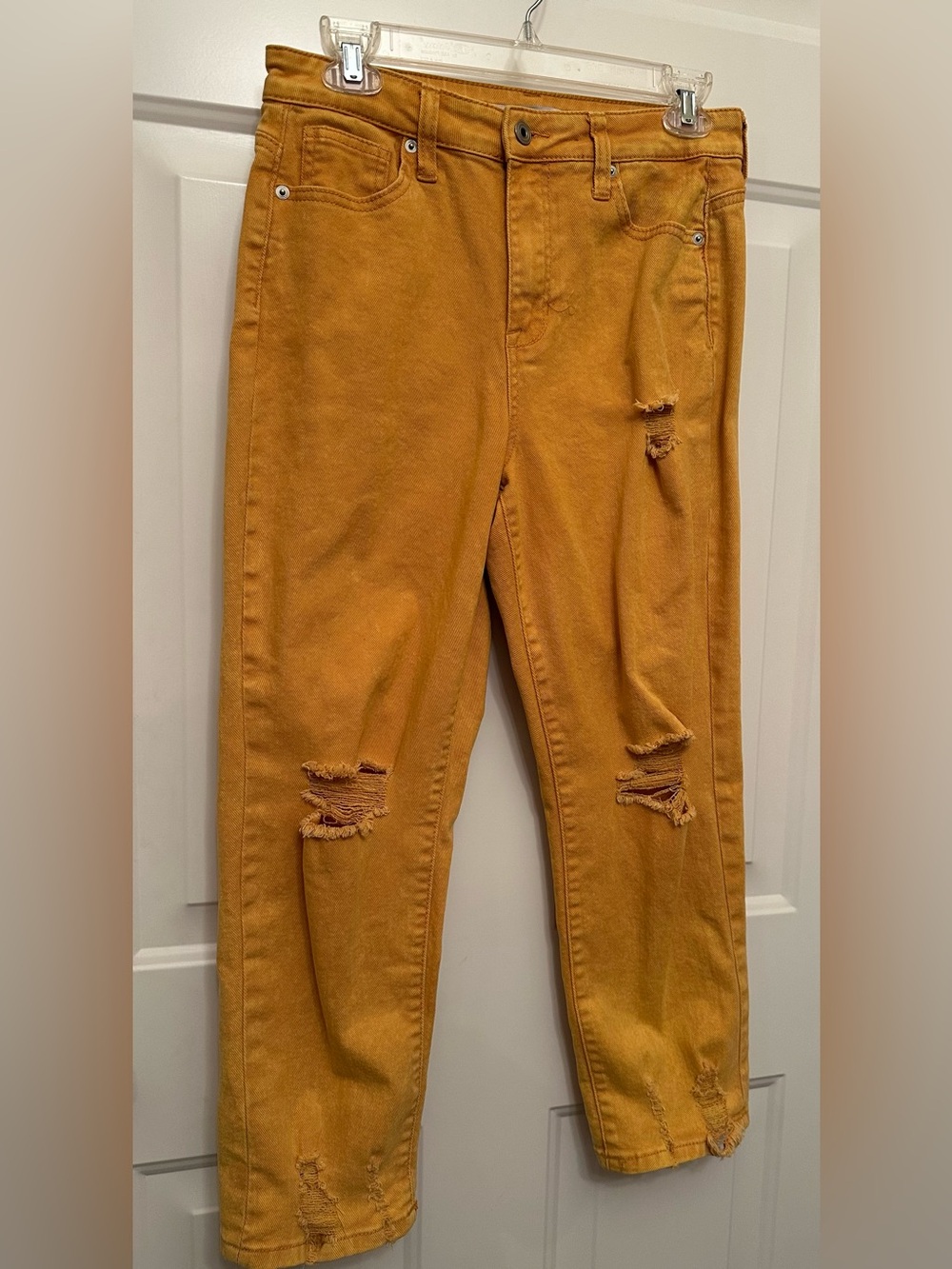 Celebrity Pink Mustard Yellow Distressed Jeans Size 9/29 (Junior Sizing)